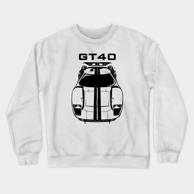 Ford GT40 - Black Stripes Crewneck Sweatshirt by V8social